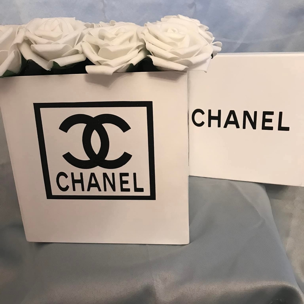 CHANEL Black and White Box with Roses